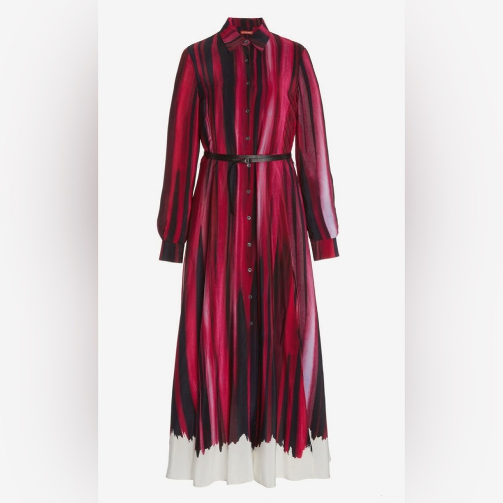Altuzarra Judina Striped Silk Midi Shirt Dress - Picture 2 of 14